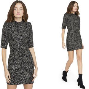 NWT ALICE + OLIVIA INKA METALLIC MOCKNECK MINI DRESS 0